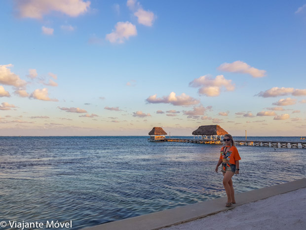 Por do sol em Belize